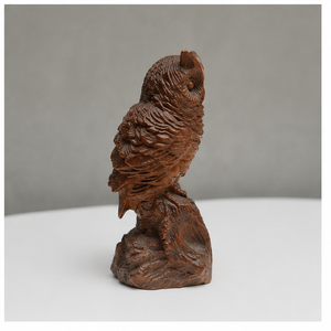 Escultura de Búho de Madera Hecha a Mano, Figura Tallada, Decoración Rústica de Animales para Mesa de Salón - Product Image 2