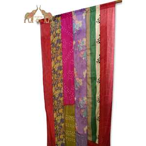 Indian Old Silk Sari Saree Boho-Themed <b>Window</b> <b>Curtains</b> & Valances Elegant Bohemian Decor Drapes - Product Image 3