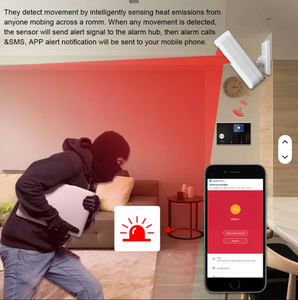 نظام إنذار ضد السرقة ذكي من تويا، مستشعر حركة لاسلكي 433 ميجاهرتز، كاشف بالأشعة تحت الحمراء مقاوم للحيوانات الأليفة حتى 10 كجم - Product Image 4