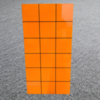 Azulejo de Porcelana Brillante Naranja de 300x600mm para Pared y Suelo, Antideslizante y Antibacteriano, con Patrones de Rayas Pre-Grabadas para Cocina y Baño