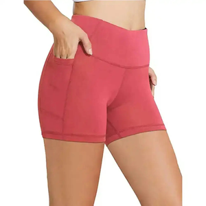 Pantalones cortos de yoga personalizados sin costuras de alta calidad para mujeres gimnasio entrenamiento deporte Fitness desgaste transpirable pantalones cortos activos OEM de Pakistán - Product Image 5