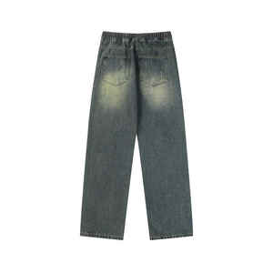 กางเกงยีนส์สไตล์สตรีทแวร์สไตล์เกาหลีสุดหรูแนวแฟชั่นกางเกงยีนส์ทรงสลิมฟิตลำลองแนวสตรีทสำหรับฤดูใบไม้ผลิและฤดูใบไม้ร่วงพร้อมกางเกงยีนส์ดีไซน์ปักลาย - Product Image 4