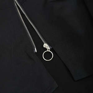 Veste décontractée pour femme avec fermeture éclair métallique et ourlet irrégulier, style transfrontalier - Product Image 5