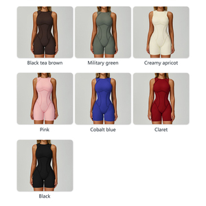 Logo personnalisé femmes en forme de V taille dos nu Fitness sport Yoga combinaison en plein air actif décontracté haute élastique Yoga combinaison - Product Image 5