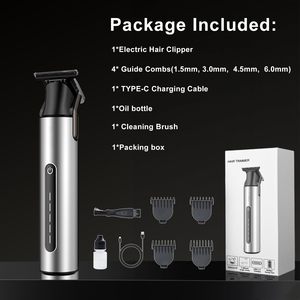Cortadora de Pelo Profesional Inalámbrica para Barbería, Recortadora Eléctrica con 4 Peines Guía, Recargable por USB, Regalo para Hombres - Product Image 2