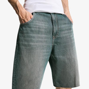 OEM Summer Custom Knee Length Embroidery Vintage Crystal Rhinestone High Quality Baggy <b>Leather</b> Jorts <b>Shorts</b> <b>Men</b> - Product Image 3