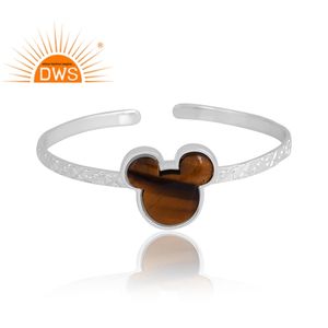 Nueva tendencia, pulsera de piedras preciosas de ojo de tigre amarillo Natural de plata esterlina, joyería de diseño personalizado para mujer, regalo para ella - Product Image 1