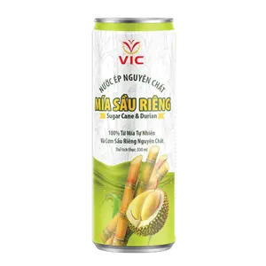 Succo di canna da zucchero con lattina di alluminio durian da 330ml, OEM e ODM bevande purea concentrato di alta vitamina prodotto in Vietnam