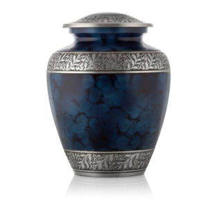 ขี้เถ้าโลหะที่ใช้ในงานศพโกศสำหรับเก็บรักษาความทรงจำสีฟ้าออกแบบหินอ่อนด้วยเงินในราคาที่ดีที่สุด - Product Image 5