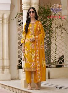 Estilo tradicional Fancy Kurti Top Bottom Set Algodón puro Mul Cotton Dupatta con bordado Work Foil Impreso Calidad de exportación - Product Image 2