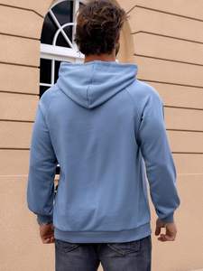 <b>Men</b> Sherpa Lined Hoodie 380 GSM <b>Thick</b> Winter Hoodie Full Zipper With Faux Fur Interior Heavyweight Cotton Outer <b>Jacket</b> Style - Product Image 4