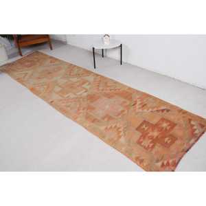 พรมวินเทจขนาด 3x10.9 ฟุต สีส้มสไตล์ตุรกี พรมลายตะวันตกเฉียงใต้ - Product Image 2