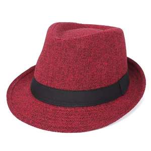 หมวกแก๊ปสุภาพบุรุษแนวแจ๊สปีกกว้างสำหรับผู้ชายหมวกคาวบอยตะวันตกแบบเม็กซิกันสานฟางแบบตะวันตก - Product Image 4