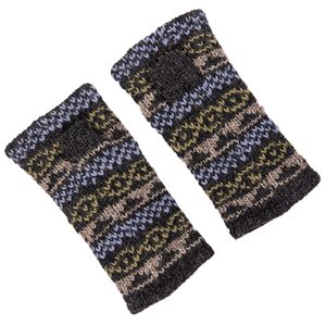 Handmade Wool Knit Fingerless Gloves Warm Winter <b>Wrist</b> <b>Warmers</b> with Multicolor Stripes Unisex Knitted Arm <b>Warmers</b> - Product Image 6