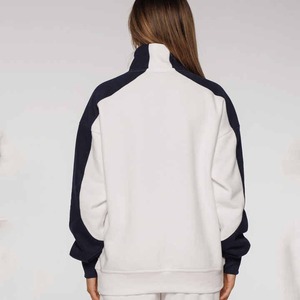 Vente en gros sweat ras du cou noir uni 85% coton pull surdimensionné sweat blanc polaire unisexe femmes sweats à capuche - Product Image 6