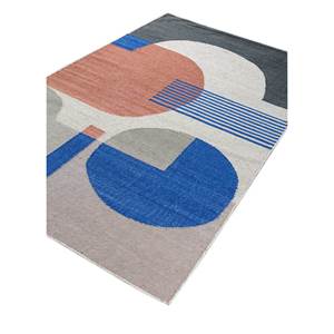 พรมขนสัตว์ทอมือลายตารางเพชร รุ่น Adwl-13064 สีงาช้าง สำหรับบ้าน ห้องนอน ห้องนั่งเล่น ทางเดิน รูปทรงสี่เหลี่ยมผืนผ้า - Product Image 2