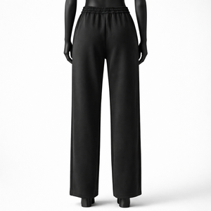 Pantalones Deportivos Negros Personalizados con Estampado de Cruz para Mujer, Cintura Elástica con Cordón, Pierna Recta, Diseño Gráfico, Venta al Por Mayor OEM - Product Image 3