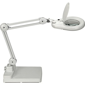 LED White Stand Magnifying Lamp with Glass Lens & Round Head 127 (5?) with Cover - Product Image 1