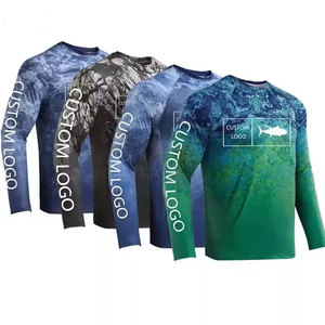 Camisas de pesca de alta calidad UPF50 + poliéster protector solar impermeable secado rápido UV Sudadera con capucha rendimiento pesca camisas - Product Image 1