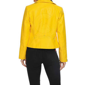 แจ็กเก็ตมอเตอร์ไซค์หนังแท้สำหรับผู้หญิงกันน้ำกันลมสำหรับฤดูหนาวสีพื้นย้อมสีออนไลน์ - Product Image 2