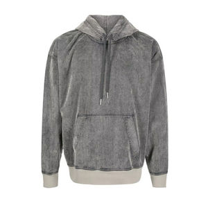 Sweat-shirts pour hommes de haute qualité, imprimé délavé à l'acide, broderie en polaire, séchage rapide, respirant, léger, 100% coton, logo personnalisé - Product Image 2