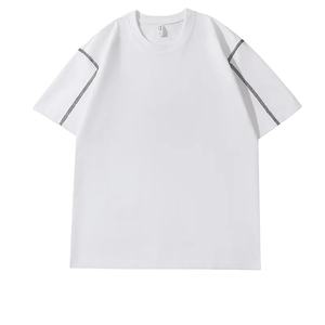 T-shirt à manches courtes personnalisé, polo pour l'équipe de travail, uniforme d'école, réunion, coton absorbant la transpiration, col rond, impression de logo - Product Image 1