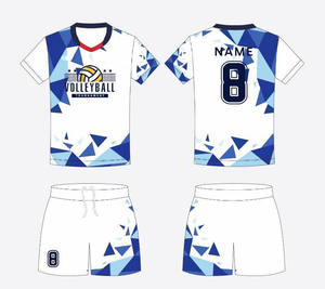 Impression par sublimation sur uniforme de volley-ball personnalisé, tissu respirant et doux, parfait pour le confort, la flexibilité et les performances des joueurs. - Product Image 1