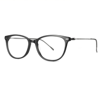 Gafas de Acetato FEROCE Ultrafinas Unisex con Montura Completa a Rayas, Ligeras, Redondas, de Diseño Elegante, para Uso Diario
