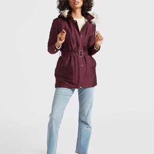 Veste Parka d'hiver pour femmes coupe ample coton épaissi fermeture éclair imperméable col à capuche respirant laine doublée polaire dernière - Product Image 5