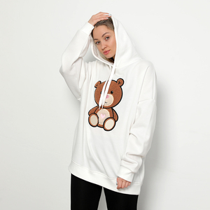 Jersey de manga larga para mujer con forro polar de peso pesado de alta calidad, Sudadera con capucha, deportes informales, estampado de invierno de fibra de bambú - Product Image 2