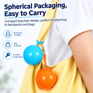 Poncho Antipioggia Compatto a Sfera con Portachiavi, Impermeabile, Portatile, <span class=keywords><strong>per</strong></span> Attività all'Aperto, Attrezzatura d'Emergenza <span class=keywords><strong>per</strong></span> Distributori Automatici - Product Image 3