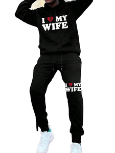 ชุดวอร์มสองชิ้นสำหรับผู้ชายชุดวิ่งจ๊อกกิ้งมีฮู้ดและกางเกงขายาวแบบปักโลโก้แบบออกแบบได้ตามที่ต้องการ - Product Image 2