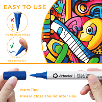Marqueurs à double pointe Artecho, 72 couleurs, 36 pièces, ensemble de stylos marqueurs à pointe pinceau aux couleurs brillantes pour marqueurs acryliques