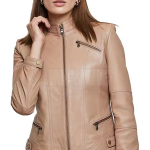 Precio barato Chaquetas de cuero para mujer Recién llegado Chaquetas de cuero para mujer Chaqueta de cuero de color personalizado - Product Image 2