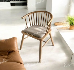 Chaise en bois confortable de luxe fauteuil en rotin à dossier rond chaises longues naturelles pour salon jardin chambre hôtel utilisation - Product Image 6