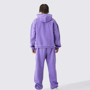 Ensembles de survêtements à capuche en molleton de coton pour hommes de haute qualité adaptés à l'entraînement et aux vêtements décontractés pull à capuche avec poche kangourou - Product Image 6