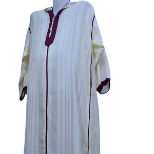 Robe d'hiver Djellaba marocaine en lin, soie et polyester respirant, sur mesure ODM, taille XS, prête à porter, décontractée, longueur cheville - Product Image 5