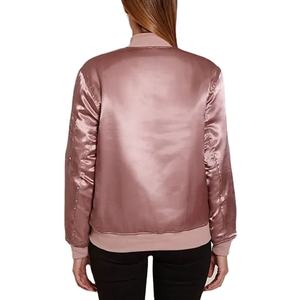 Veste en satin de qualité supérieure, vente en gros, nouvelle conception personnalisée, veste bomber en satin pour femmes à manches longues avec fermeture éclair, taille d'hiver - Product Image 3