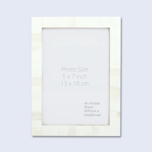 Marco de Fotos Tradicional Indio con Incrustaciones de Hueso, Marco de Arte Hecho a Mano - Product Image 3