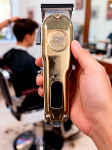 Tondeuse à cheveux professionnelle rechargeable pour barbier, lame en acier inoxydable, tondeuse corporelle - Product Image 4