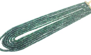 Collier de perles de mode émeraude 100% collier de perles de rondelle à facettes émeraude zambienne - Product Image 2