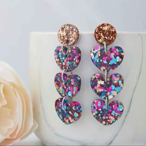 ต่างหูเรซิ่นปักลาย ทำมือ สแตนเลส เครื่องประดับแฟชั่นสำหรับผู้หญิง สาวๆ สไตล์คลาสสิกสำหรับงานแต่งงาน คุณภาพสูง - Product Image 1