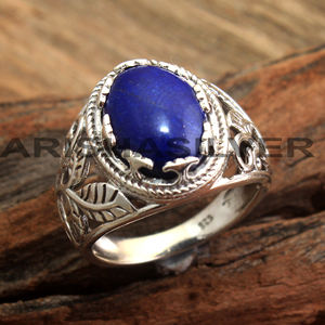 Anillo de lapislázuli de plata 925, joyería de diseño, regalo para ella, joyería al por mayor - Product Image 3