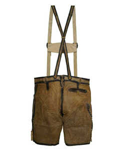 2025 lederhosen แบบบาวาเรีย Oktoberfest lederhosen ขายดีที่สุดกางเกงขาสั้นลำลองหนังแท้ยาวถึงเข่าป้องกันริ้วรอย - Product Image 5