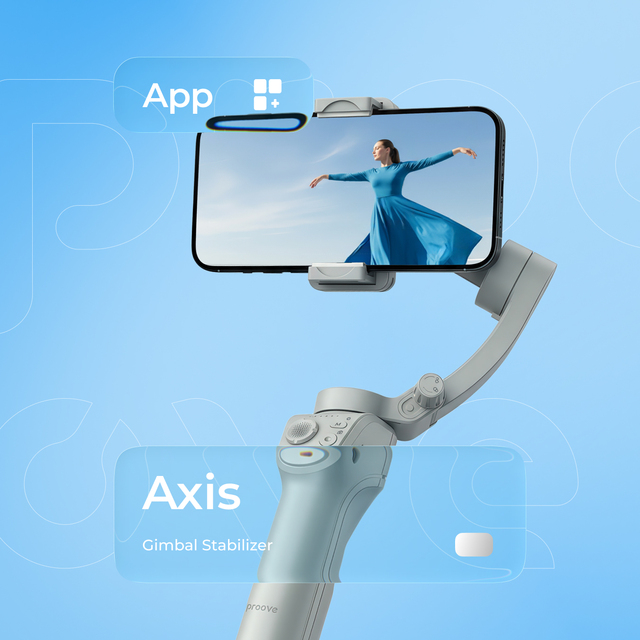 Proove Axis Gimbal Stabilizer for Travel Live Streaming & Photography
