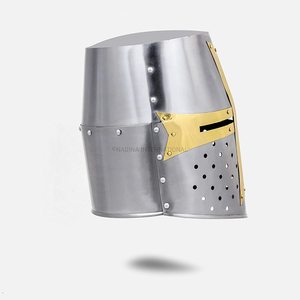 Casque médiéval en métal poli fait main, armure antique pour costume, cosplay, chevalier, spartiate, croisé, fête d'anniversaire, Thanksgiving - Product Image 3