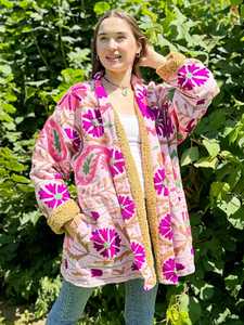 Chaqueta Bomber de Algodón Bordada a Mano Suzani, Nueva Colección 2025, Manga Larga, Estilo Boho de Invierno, Regalo Especial de Navidad - Product Image 5