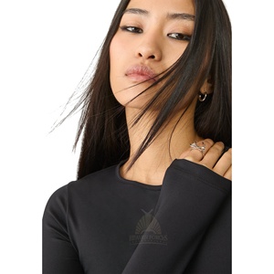 Women's Short Sleeve Lightweight Yoga <b>T</b>-<b>Shirt</b> Quick-Drying Fitness Sports Top Running Breathable <b>Tight</b> Fitting Front Logo - Product Image 4