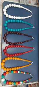 Collar gargantilla de cuentas de resina colorida con patrón de flores de tema artístico Cadena de resina duradera para manualidades de resina DIY - Product Image 4