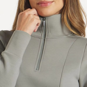Coupe-vent de golf décontracté pour femmes quart de fermeture éclair en nylon coupe athlétique à capuche courte longueur vêtements d'hiver brodés durables - Product Image 3